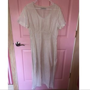 Beautiful white flax summer dress